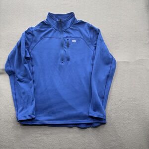 Outdoor Research Pullover Mens XL Blue Quarter Zip Long Sleeve Fleece Hiking